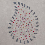 145 - Charcoal Embroidered Malathi  Linen - Roll Ends