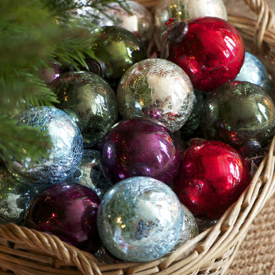 Large Crackle Glaze Glass Baubles