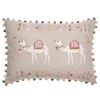 Appliqué Christmas Camel Linen Cushion