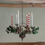 Christmas Red Thick Stripe Hand-painted Candle