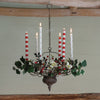 Christmas Red Stripe & Spot Hand-painted Candles