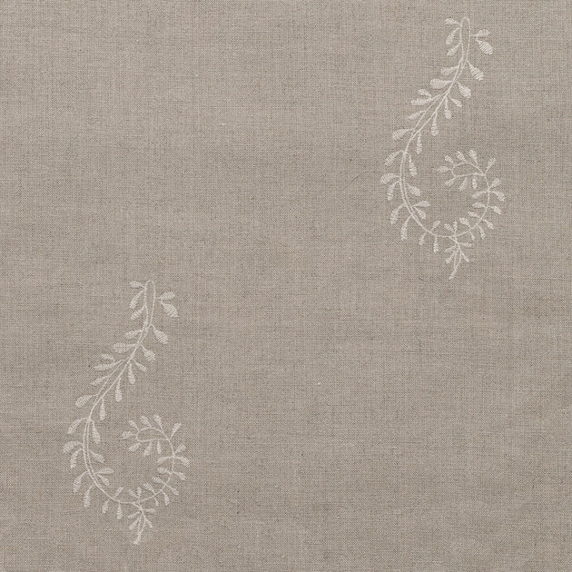 140/I - Ivory Shalini Embroidered Linen - Roll Ends