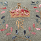 Embroidered Coronation Cushion with Tassels