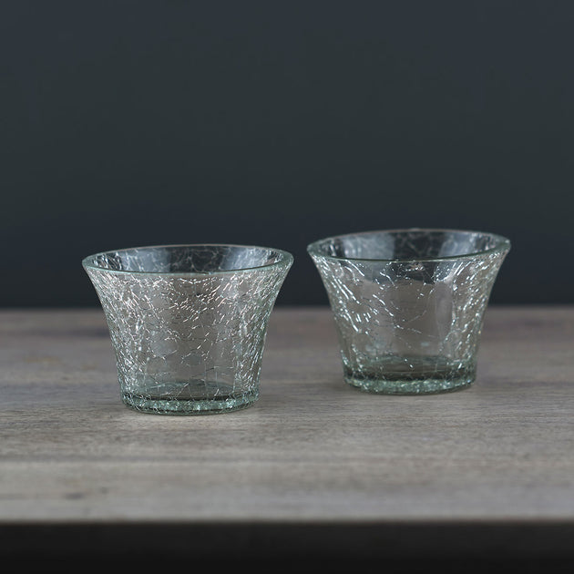 Crackle Glass Candlepot