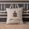 Embroidered Magenta Foxglove Linen Cushion