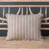 Charcoal Beech Ticking Stripe Cushion with Fan Edge