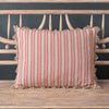 Rusty Rose Beech Ticking Stripe Cushion with Fan Edge