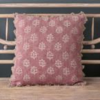 Damson Megha Stonewashed Linen Cushion
