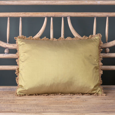 Green Gold Silk Cushion