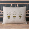 Embroidered Three Snowdrops Smokey Green Linen Cushion