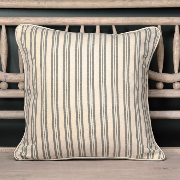 French Blue Ticking Stripe Cushion