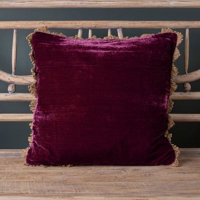 Aubergine Velvet Cushion