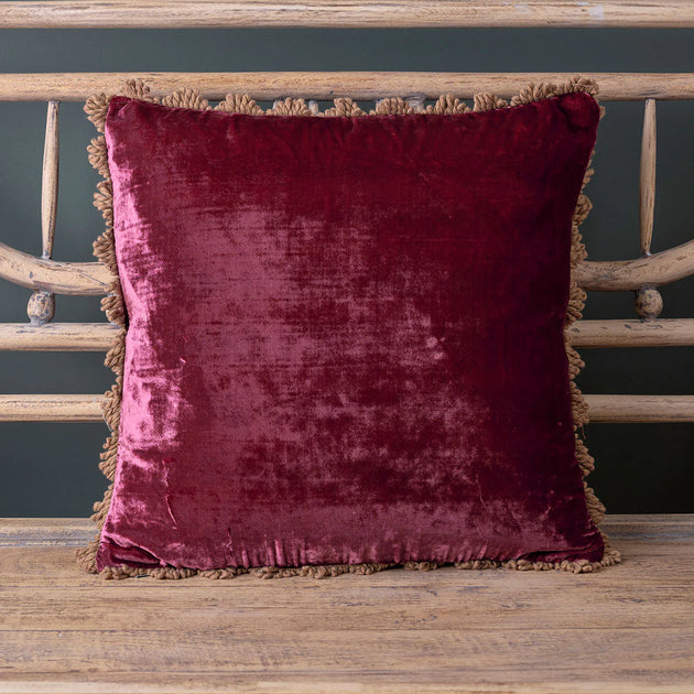 Seconds - Large Damson Velvet Cushion