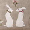 Embroidered Winter Hares Linen Cushion