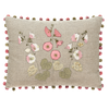 Hollyhocks Embroidered Linen Cushion in Bloomsbury & Silk