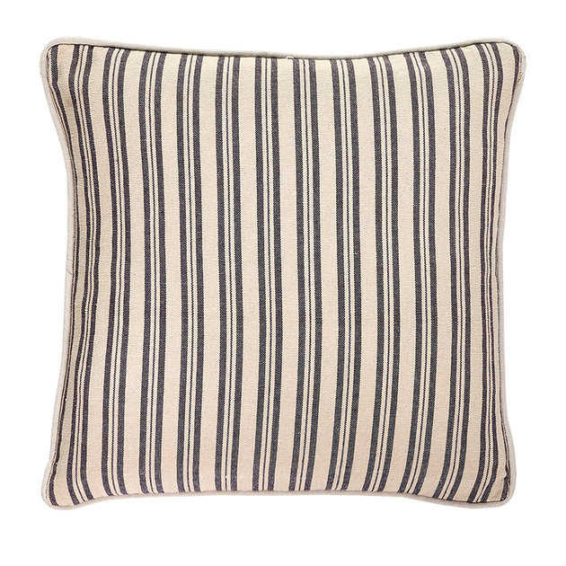 Charcoal Beech Ticking Stripe Cushion