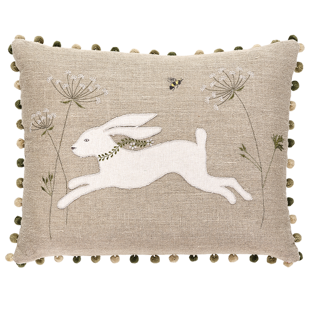 Applique Spring Hare Cushion