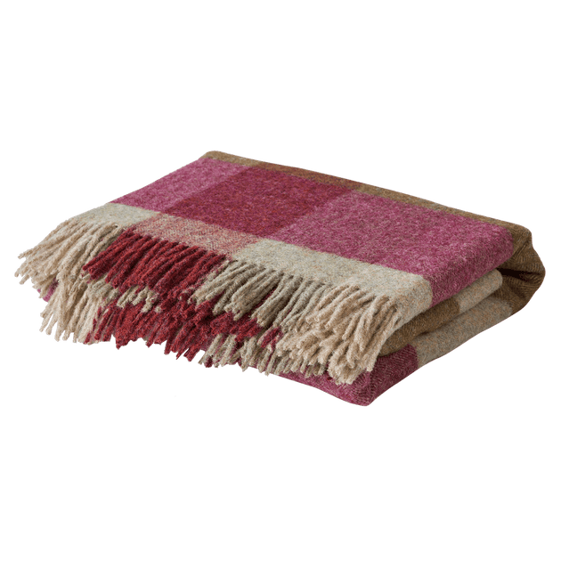 Damson Sage Harlequin Shetland Wool Throw