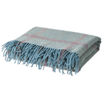 Duck Egg Pearl Tartan Shetland Wool Throw