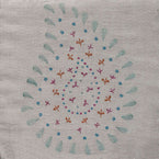 143DE - Duck Egg Embroidered Malathi Linen - Roll End 2m
