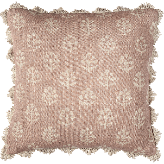 Reverse Dusky Mauve Rustic Megha Linen Cushion