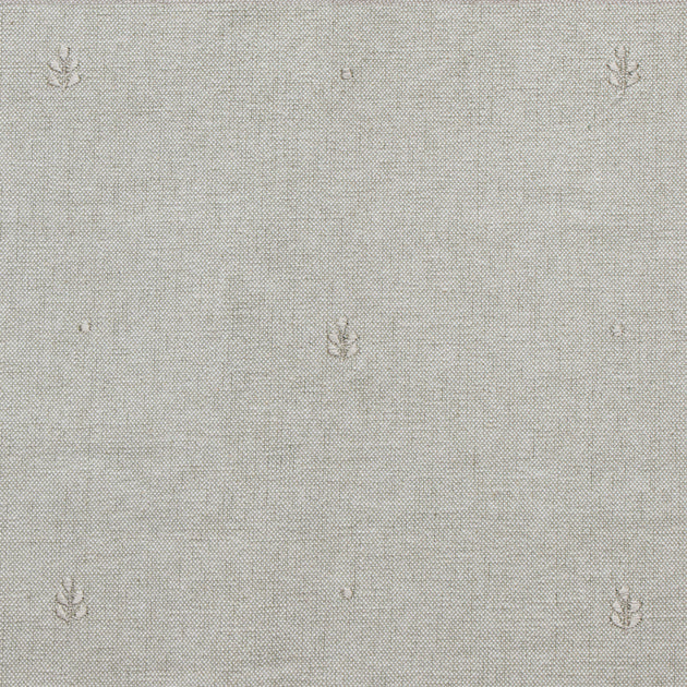 Small Non Returnable Sample of Grey Embroidered Leaf