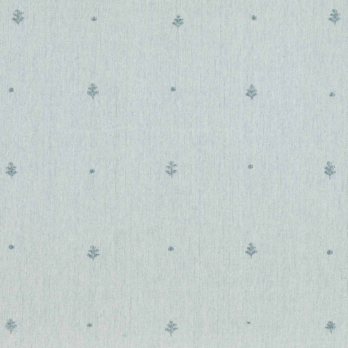 Duck Egg Embroidered Leaf 2.7m Panel – 121 Seconds