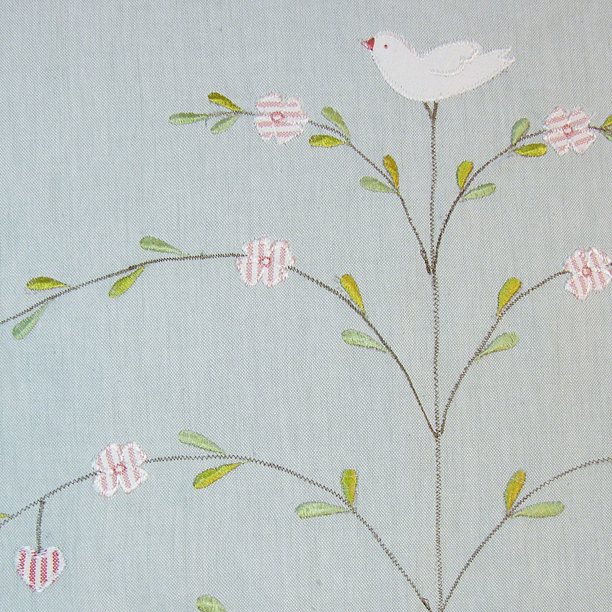 Duck Egg Butterfly Tree Embroidered Panel – 125