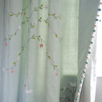 Duck Egg Butterfly Tree Embroidered 3m Panel – 125