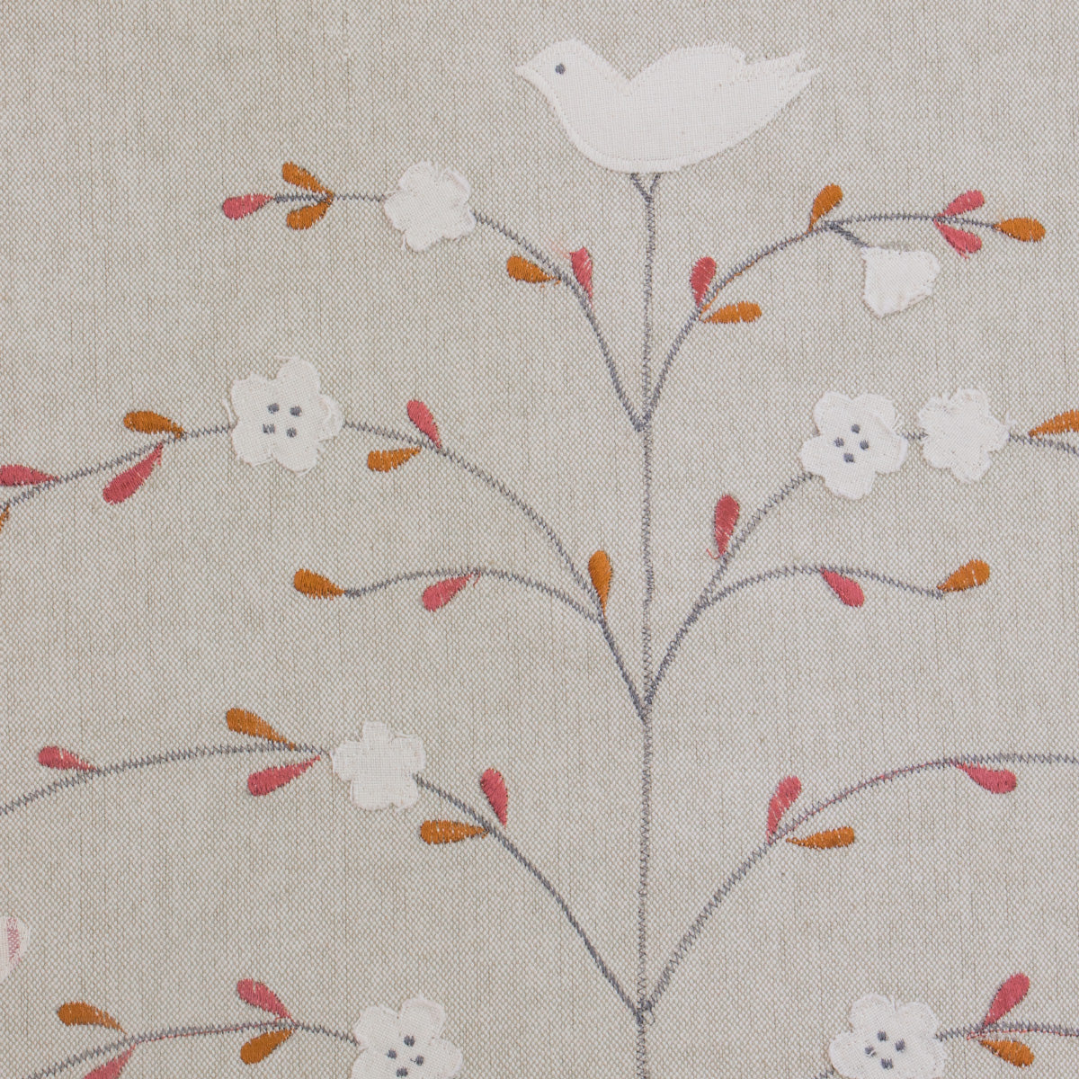 Grey Butterfly Tree Embroidered Panel – 125G