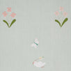 Duck Egg Bird & Flower Cotton Embroidered Panel – 128