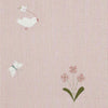 Pink Bird & Flower Cotton Embroidered Panel – 129