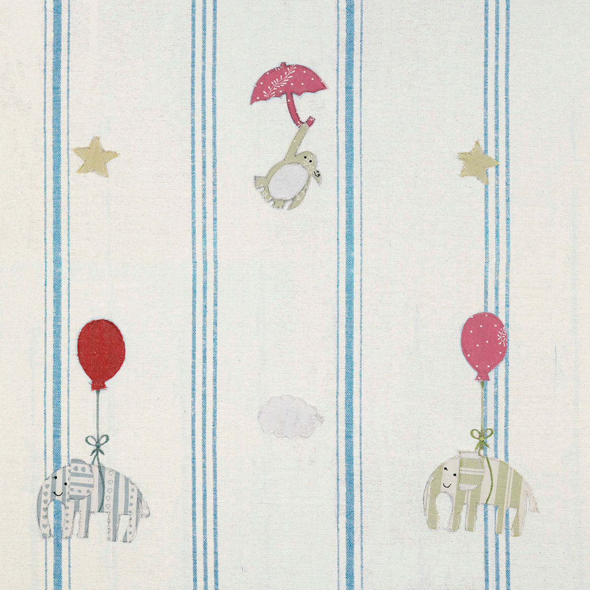 True Blue Floating Embroidered Panel | Susie Watson Designs