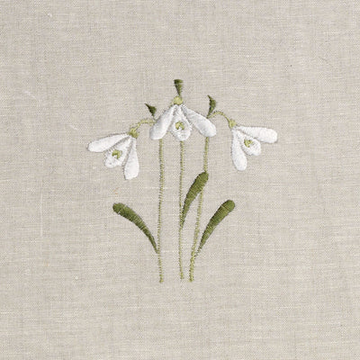 Snowdrop Embroidered Linen 3m Panel - 138