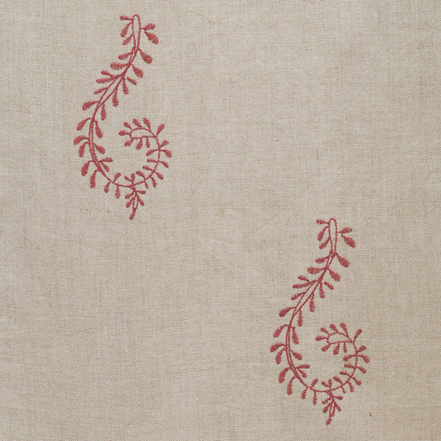 Seconds - Embroidered Red Shalini on Cream Linen – 140/R