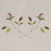 Pink Rosebud Embroidered Linen Panel – 142