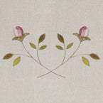 Pair of Curtains in Pink Embroidered Rosebud 215cm (W) x 265cm (L)