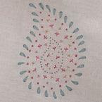 Pair of curtains in Egyptian Blue Embroided Malathi 300cm (W) x 215cm (L)