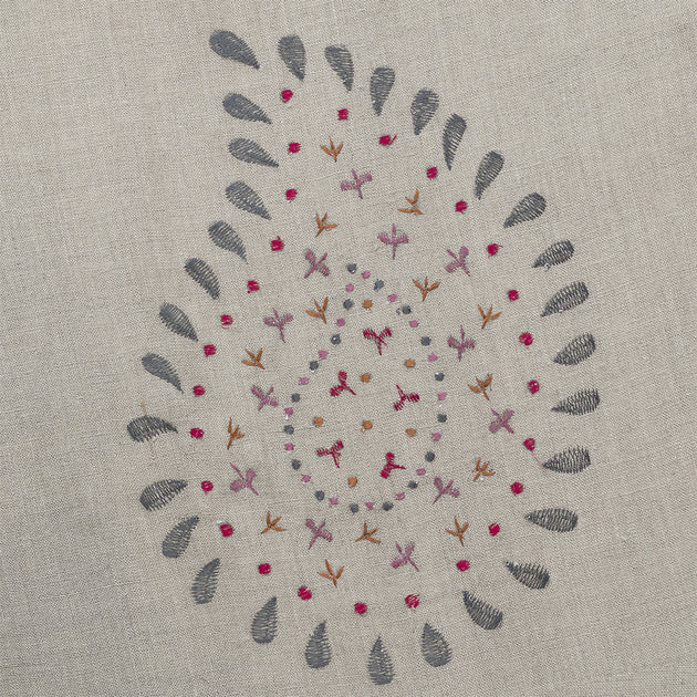 Large Returnable Sample of Charcoal Embroidered Malathi