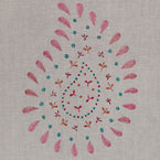Rose Embroidered Malathi Linen – 147 - Roll End 2.4m