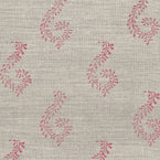 Hand-printed Red Shalini on Rustic Linen – 323/R