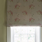 302 - Hand-printed Red Rose Linen – Roll Ends