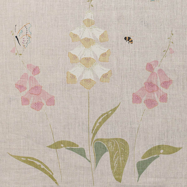 Hand-printed Pale Pink Foxglove Linen – 305