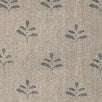 Hand-printed Summer Blue Leaf - Light Rustic Linen – 316B