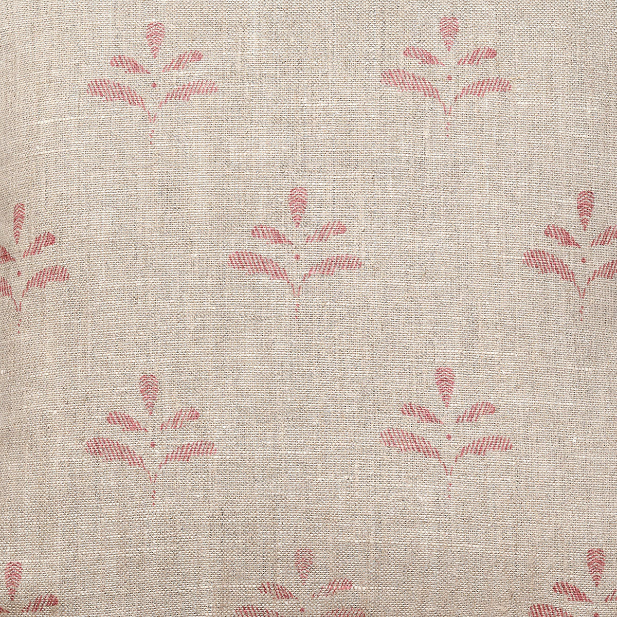 Small Non Returnable Sample of Rustic Linen Light Red Leaf