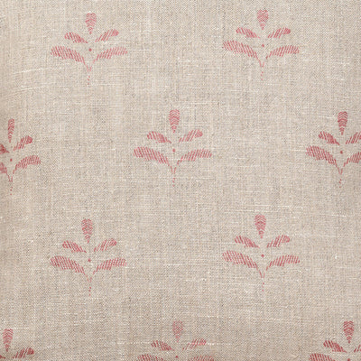 Small Non Returnable Sample of Rustic Linen Light Red Leaf