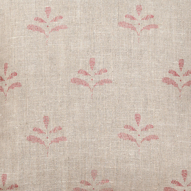 Small Non Returnable Sample of Rustic Linen Light Red Leaf