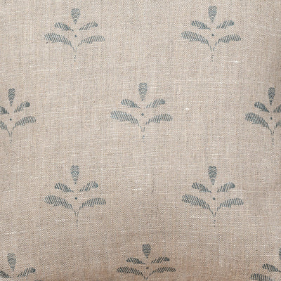 Large Returnable Sample of Rustic Linen Light Summer Blue Leaf