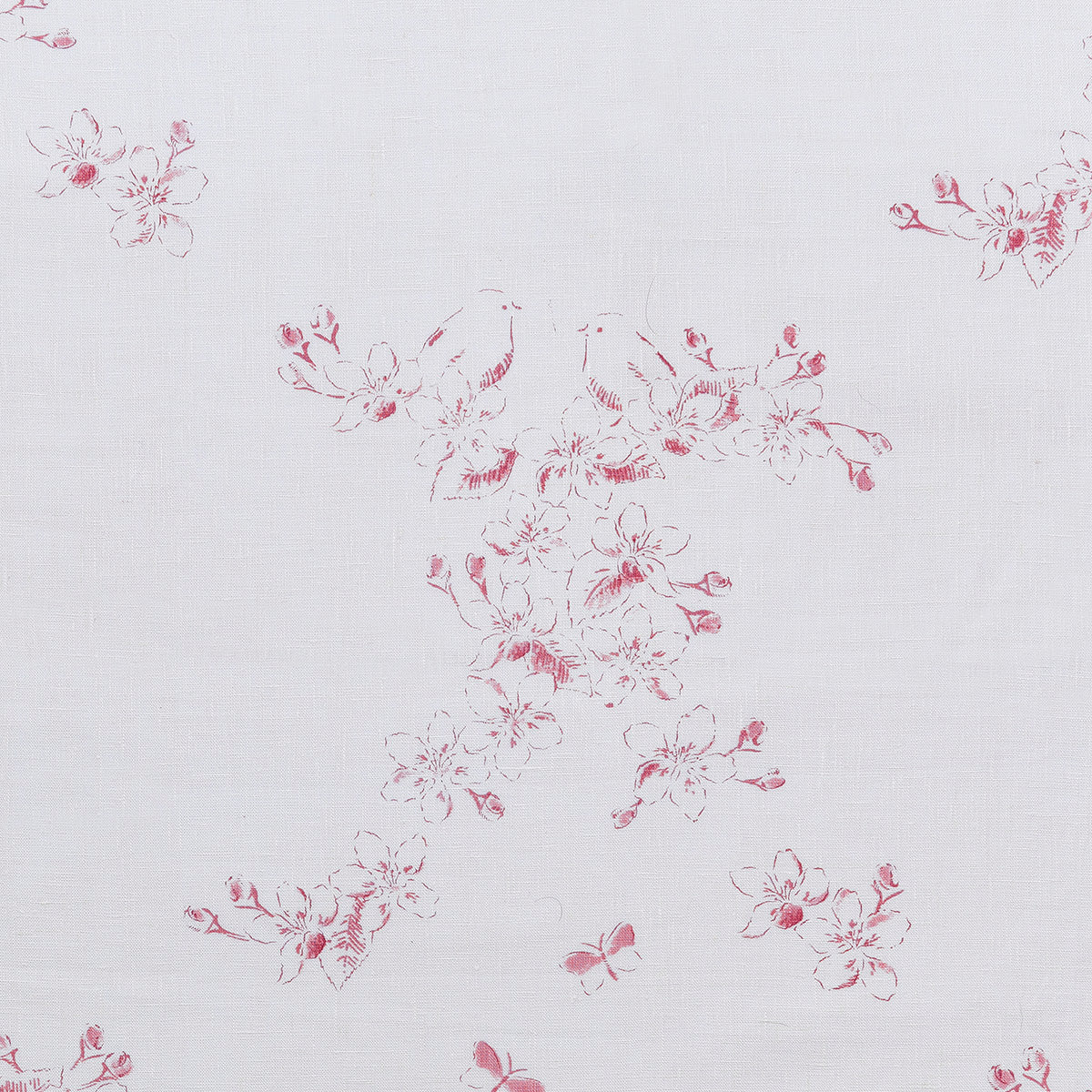 Large Returnable Sample of Raspberry Red Apple Blossom Toile