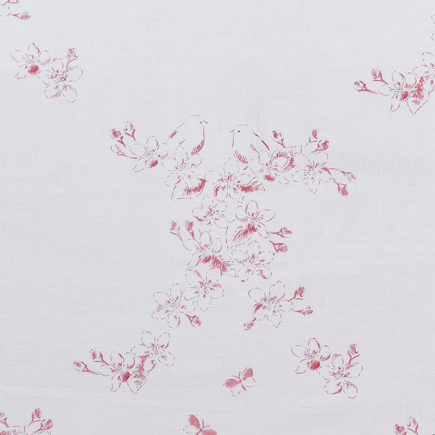 Small Non Returnable Sample of Raspberry Red Apple Blossom Toile